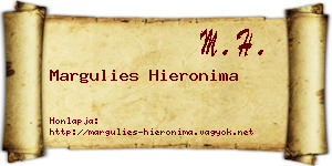Margulies Hieronima névjegykártya